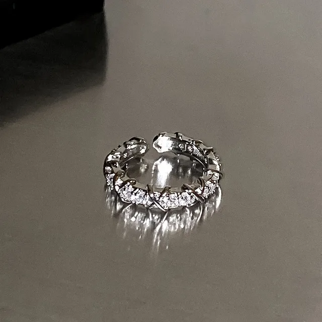 Mode Y2K Weiß Kristall Unregelmäßigen Set Vintage Shiny Zirkon Opal Offenen Ring für Frauen Kpop Punk Mädchen Party Schmuck Geschenke 2024_voghion.com
