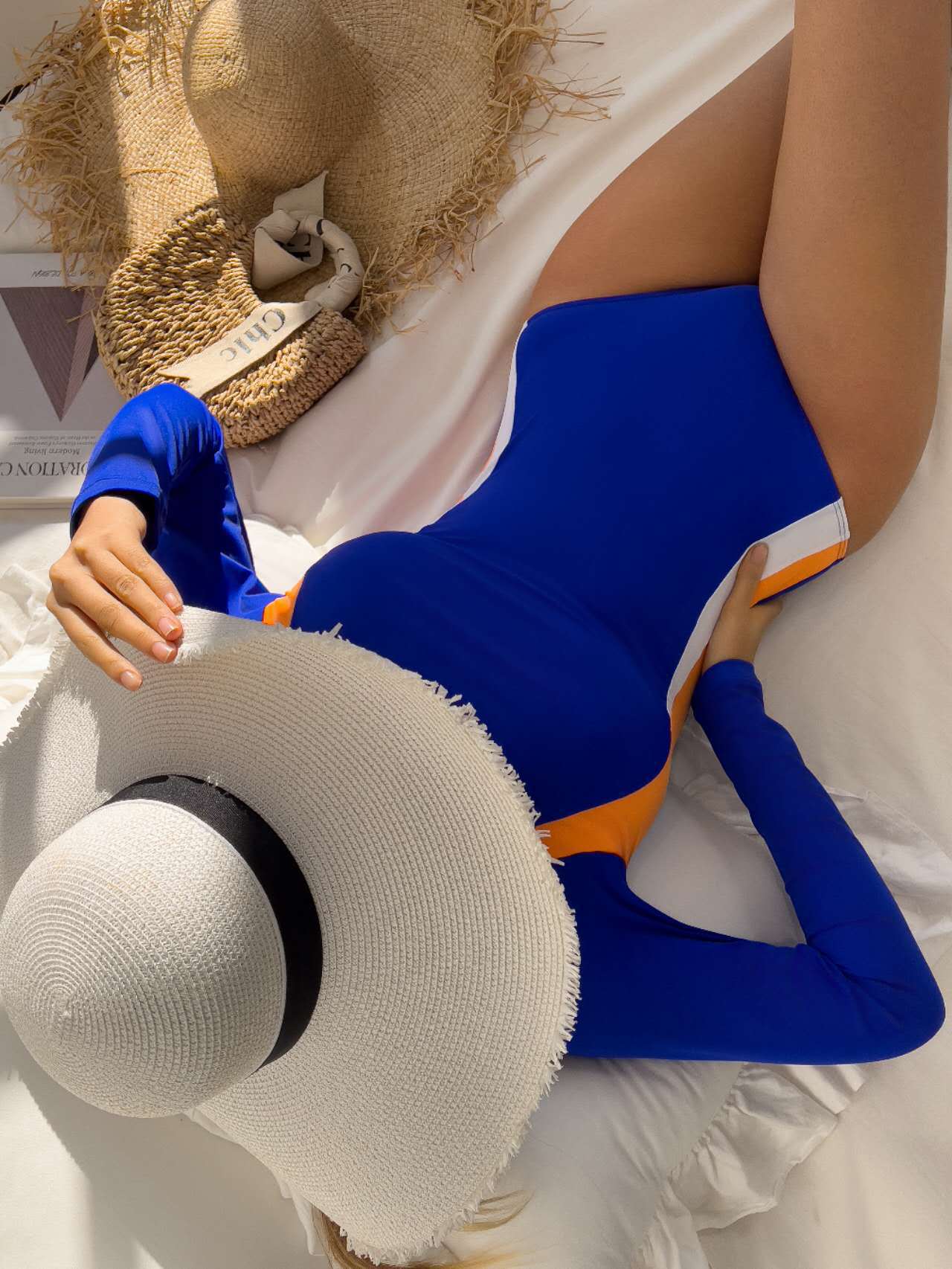 Women's sexy multi-color spliced ​​one-piece bikini women's swimsuit_voghion.com