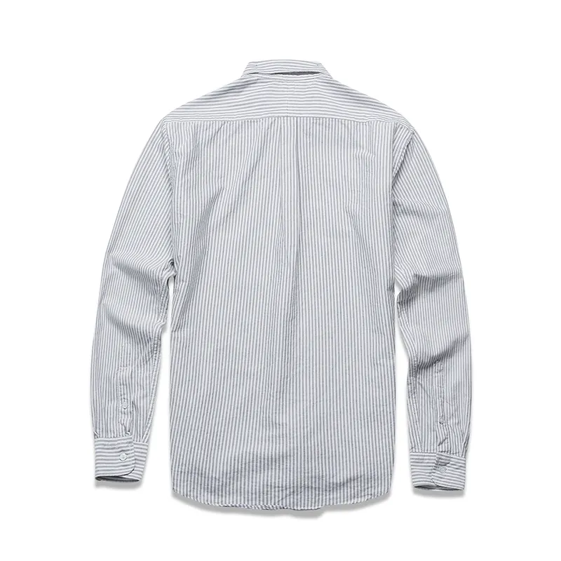 Men Casual Shirts stripe spring and autumn quality business dress shirt fashion classic shirts mens oxford fabric_voghion.com