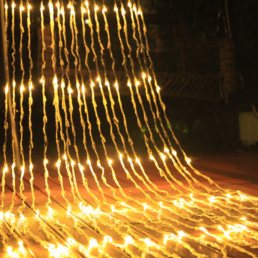 Guirlande lumineuse LED 3 x 3 m 6 x 3 m avec pluie de météores, pour extérieur, Noël, cascade, rideau de fenêtre, guirlande lumineuse, glaçons_voghion.com