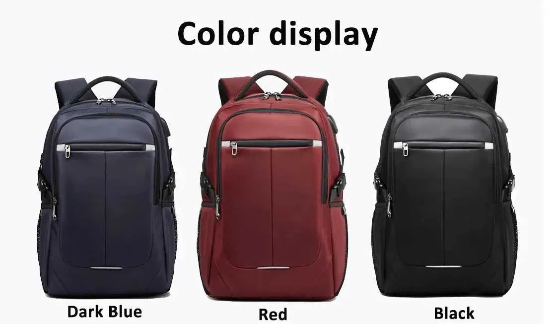 Sac à dos pour ordinateur portable d'affaires version coréenne pour hommes, sac de voyage en tissu Oxford d'extérieur USB, personnalisation C241107_voghion.com