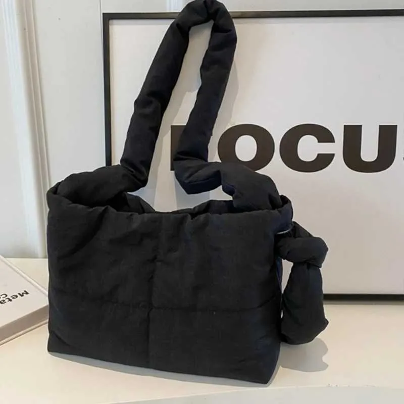 Puffer Crossbody Effen Kleur Gewatteerde Schouder Mode Veelzijdige Mini Vierkante Tas voor Meisjes VrouwenC241105_voghion.com