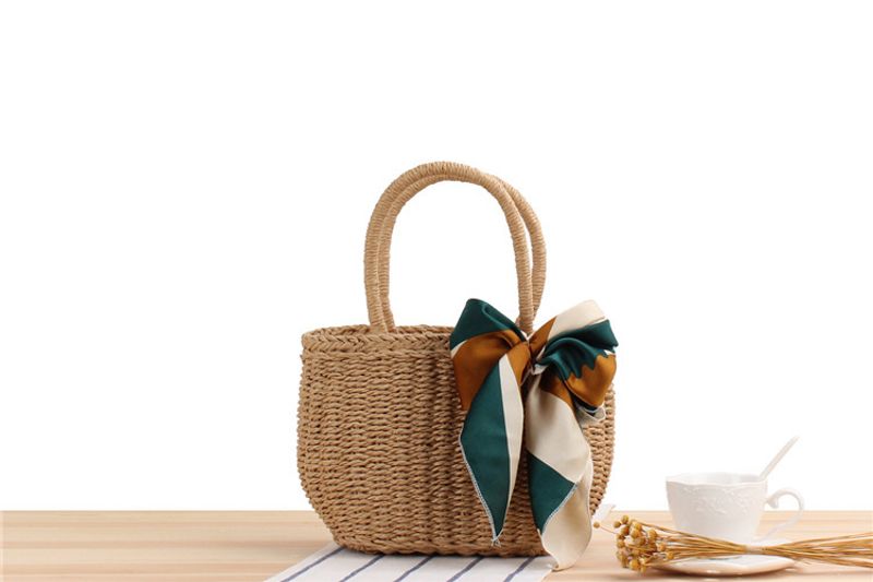 New Korean Handmade Grass Vacation Beach Woven Women's Casual Hand-held Small Bag_voghion.com
