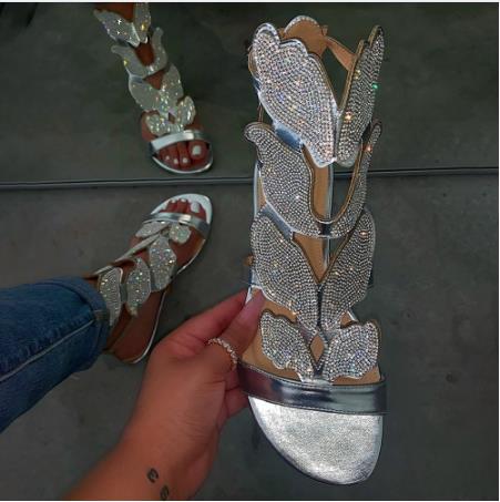 Women's fashion bow rhinestone flat sandals_voghion.com
