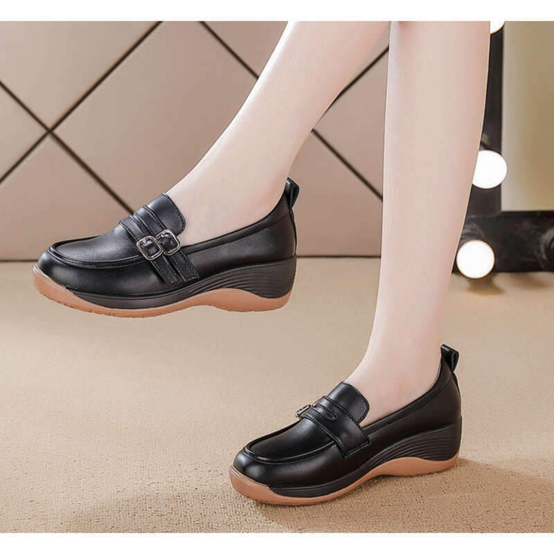 Spring New Comfortable Round Head Thick Bottomed Lefou Slope With Women's Shoes_voghion.com