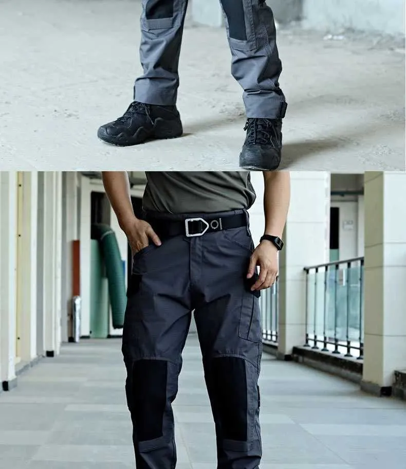 Militär Taktesch Cargo Männer Arméi Trainingshosen Multi-Täsch Verschleißbeständeg Waasserdicht Hosen Männer Wanderhosen Casual Hosen_voghion.com