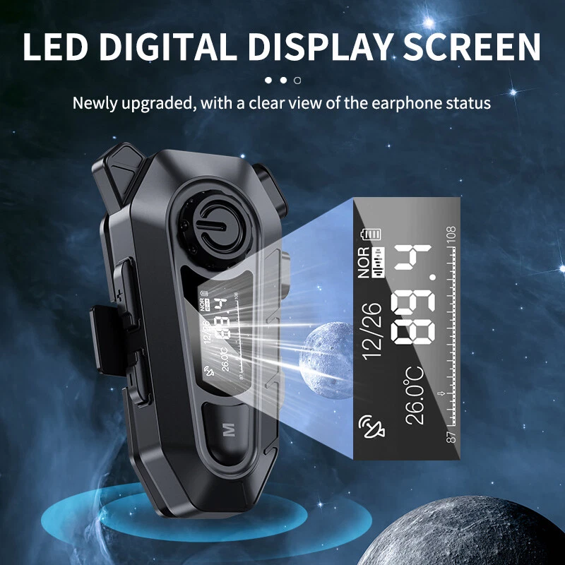 Cuffie Bluetooth 5.4 per casco da moto, cuffie wireless a mani libere, impermeabili_voghion.com