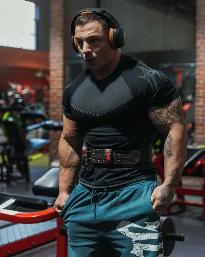 T-shirt de compression à manches courtes pour homme, séchage rapide, pour vélo, course à pied, entraînement, vêtements de sport, W250317_voghion.com