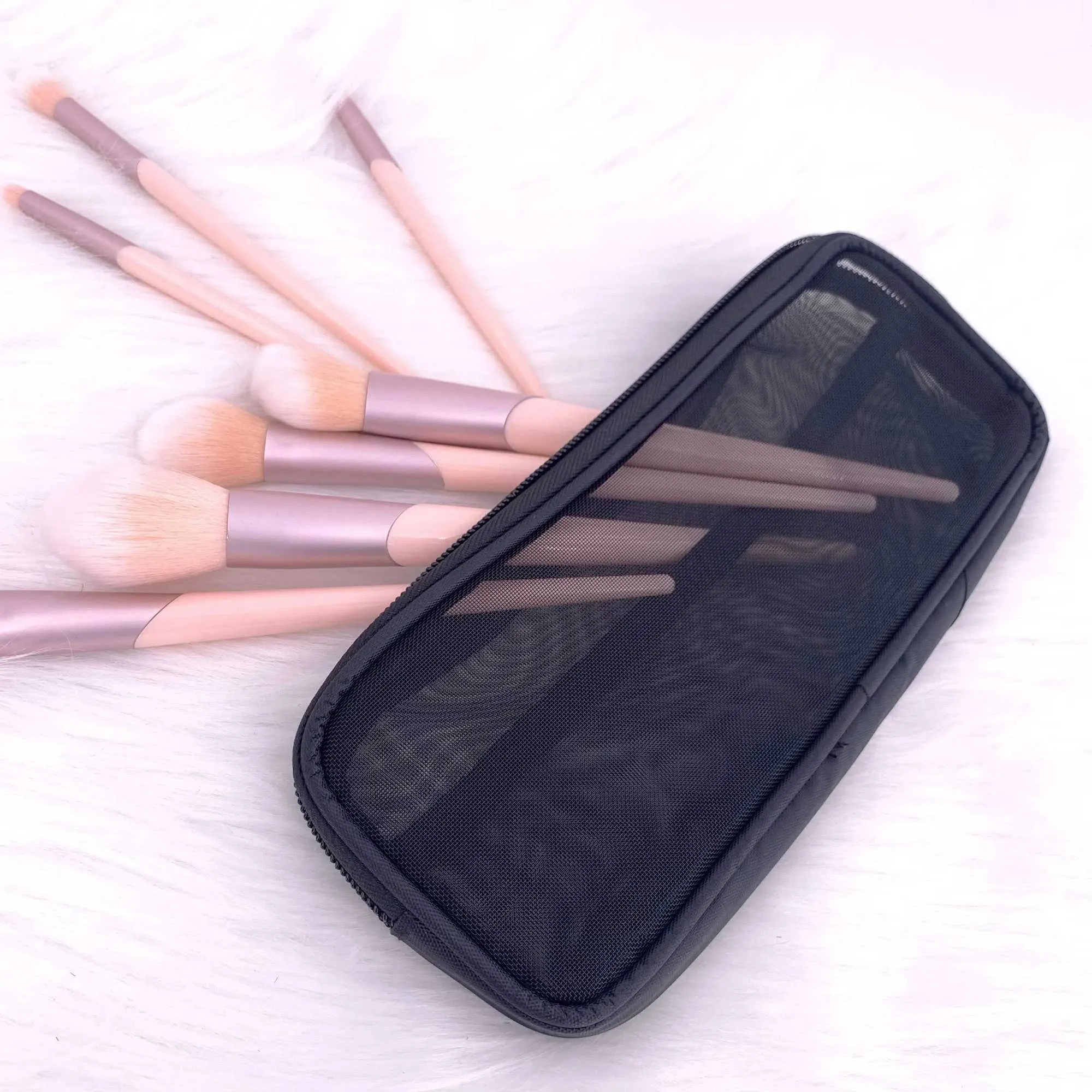Make-up-Pinsel Reise-Make-up-Organizer Herren Beauty-Tools Mesh Dopp Kit Wäschesack Zubehör Y241023_voghion.com
