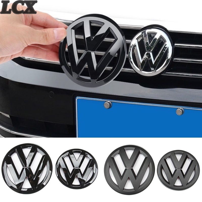LCX 2pcs Car Front Grill Badges Rear Trunk Emblem Lid Covers Sticker For VW Golf 6 7 7.5 CC Jetta Magotan Santana Tharu_voghion.com
