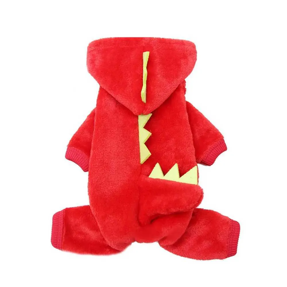 Felpe con cappuccio di dinosauro di Halloween Giacca calda per cani di piccola taglia Costume di Natale per gatti Vestiti per animali domestici per cuccioli Gattino Verde_voghion.com