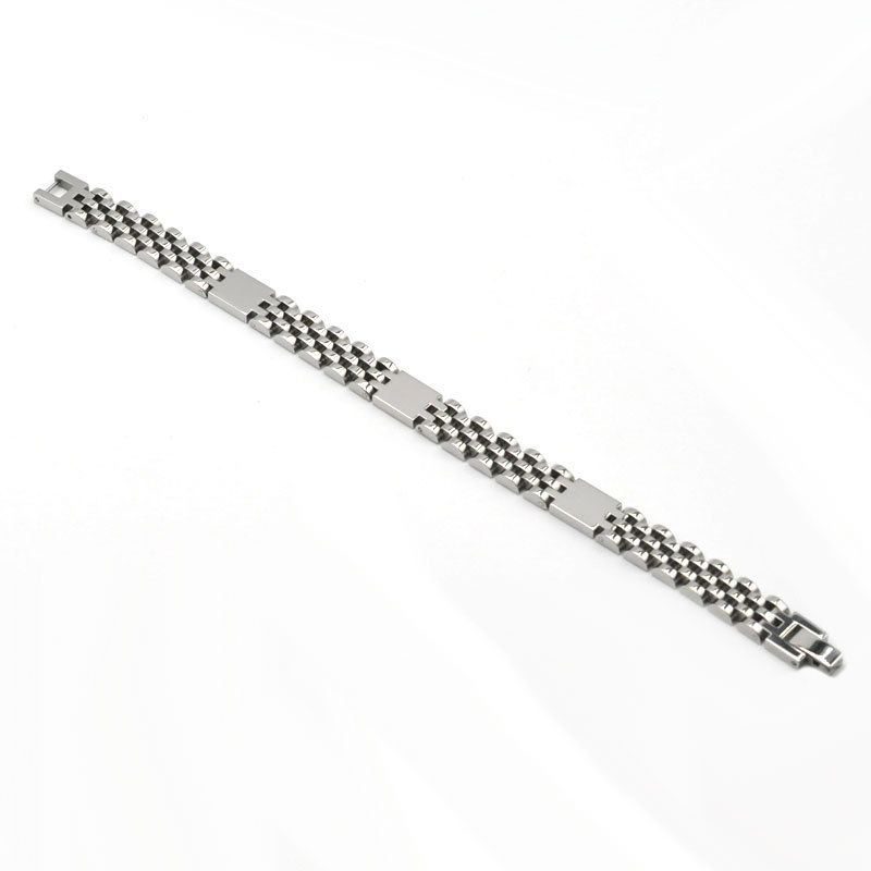 Flat Head Five Bead Ladder Shaped Tank Titanium Bracelet Hot Selling Personality Punk Refined Stainless Steel_voghion.com