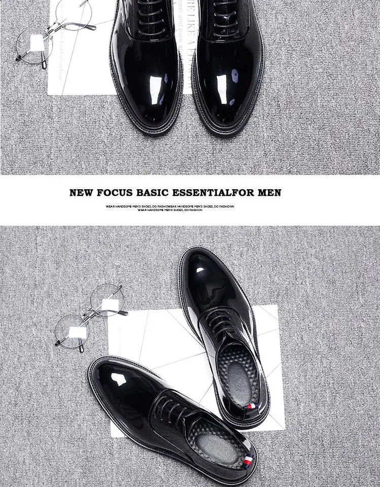 Talijanska haljina, modne oxfordske cipele od lakirane kože, muške, formalne, uredske, cipele za muškarce i muškarce 240911_voghion.com
