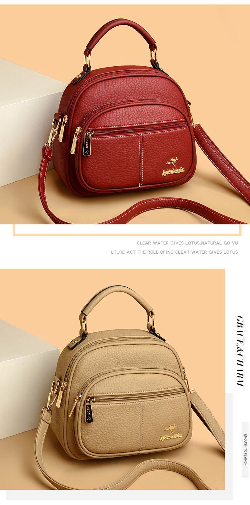Women's Multi-functional Small Backpack 2024 New Casual All-match Four-layer Large Capacity Portable Shoulder Crossbody_voghion.com
