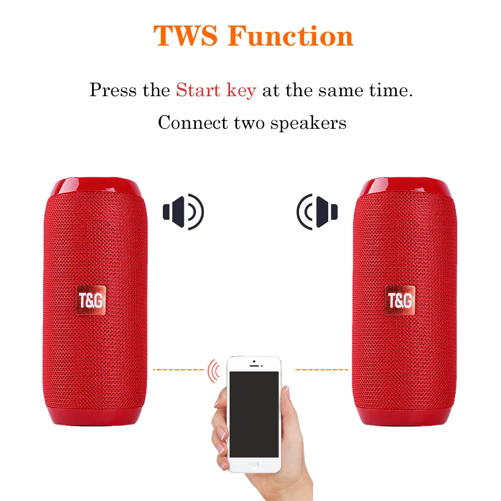 Waterproof Speakers Outdoor TG117 Portable Bluetooth-compatible Wireless Bass Column Computer Sound Box Radio USB_voghion.com