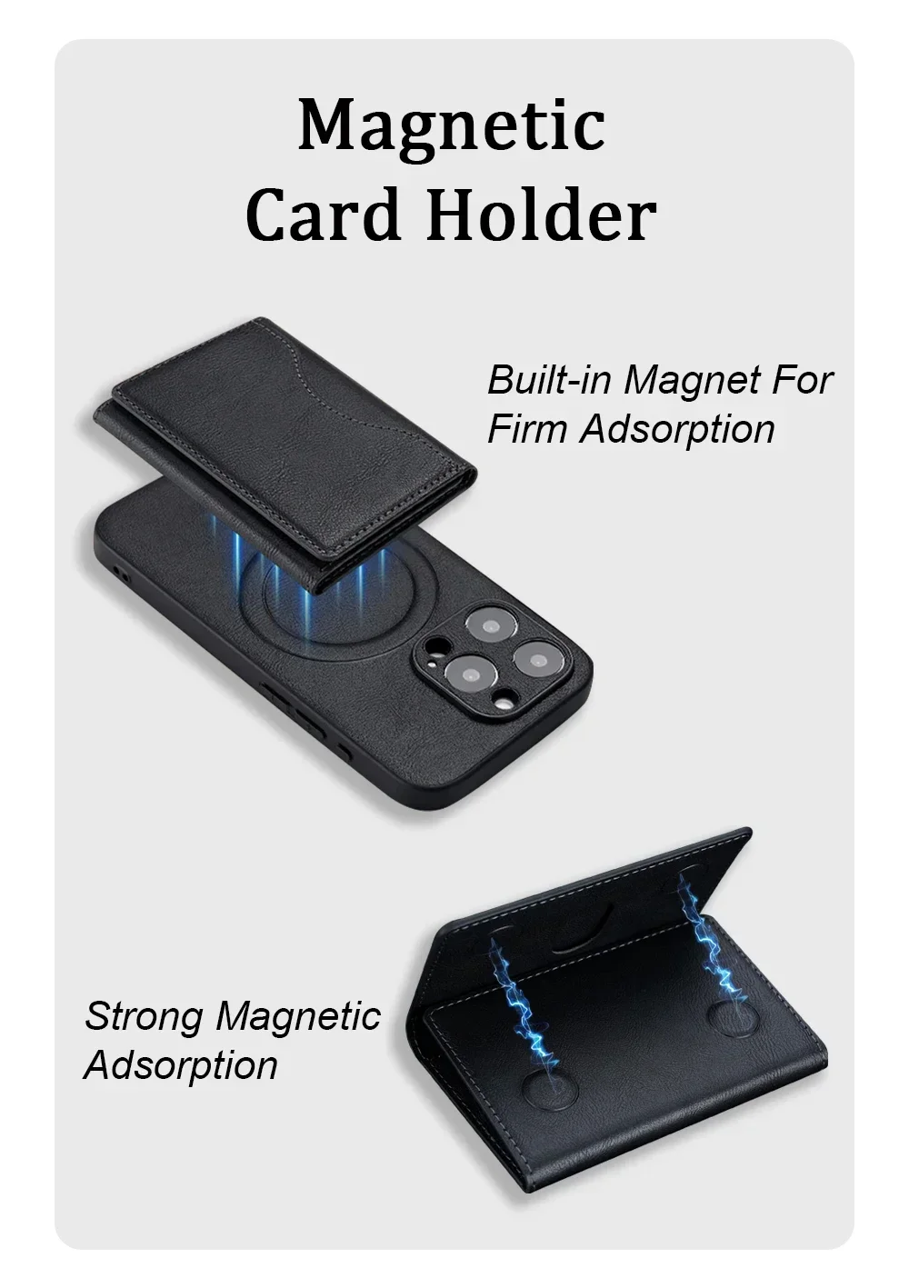 Magnetische Handyhülle Mit Kartenfach Für Iphone Magsafe Leder_voghion.com