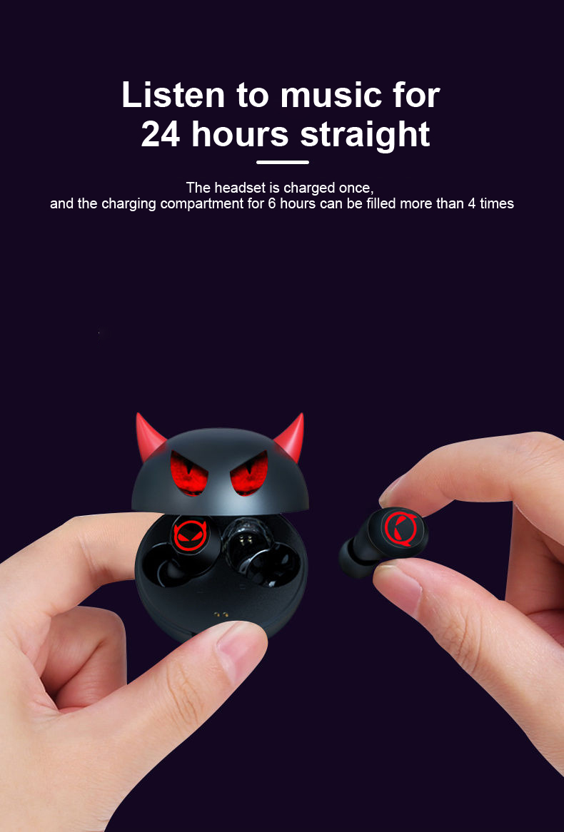 Wireless Bloototh Kids Earbuds With Charging Case 36H Playtime Sport Stereo Earphones For Iphone And Android_voghion.com