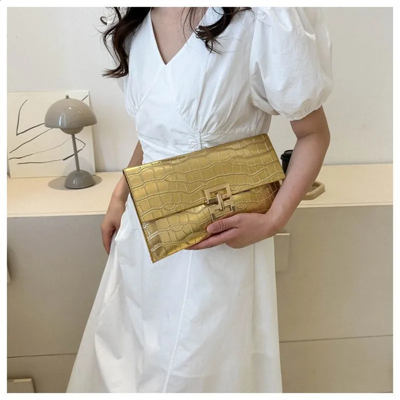 Pochette da sera per donna in argento, borse a busta, alla moda, in pelle PU, portafoglio, per feste di matrimonio, borsa da ballo 240924_voghion.com