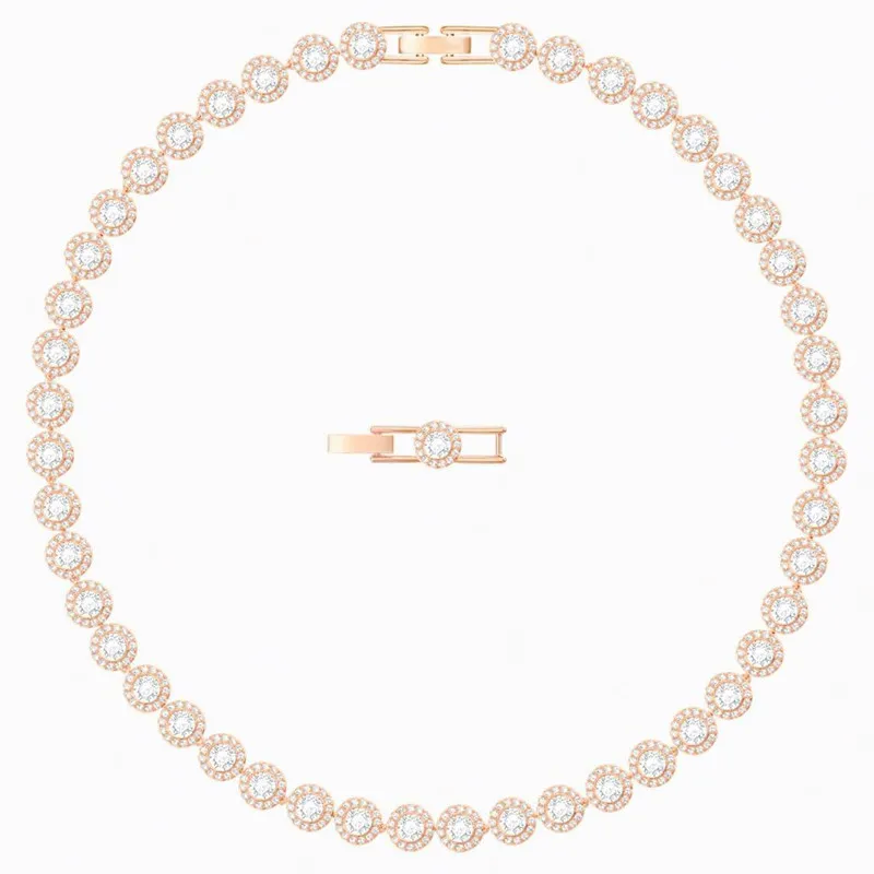 Conjunto de pendientes y pulsera con cadena dorada cristal austriaco_voghion.com