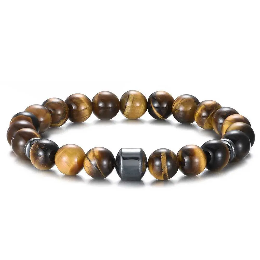 Natural Stone Beaded Bracelet Elastic Yoga Bangle For Men And Women_voghion.com