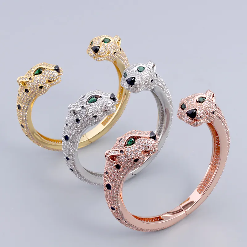 Leopard Head Bracelet And Ring Set For Men And Women Jewelry_voghion.com