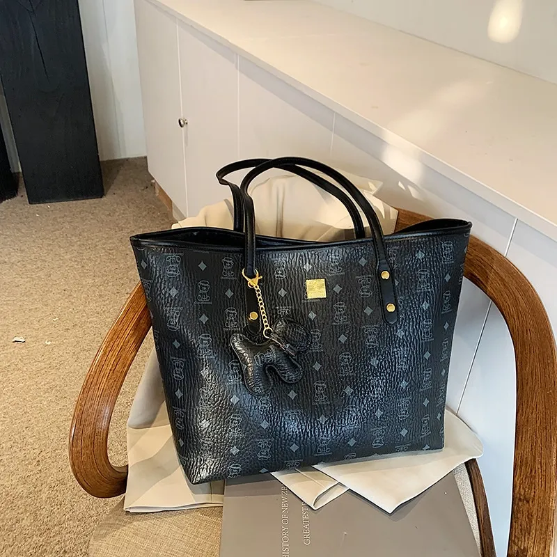 Printed Commuting Tote Bag Women's Shoulder Bucket Handbag_voghion.com