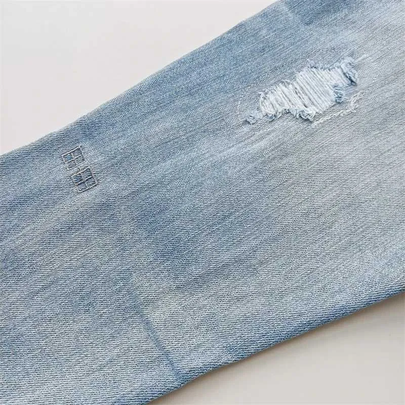 Black Blue Fashion Men KSUBI Cross Jeans Brand High Street Hole Trend Low Rise Skinny Denim Pants Ripped Frayed_mkmklike.com