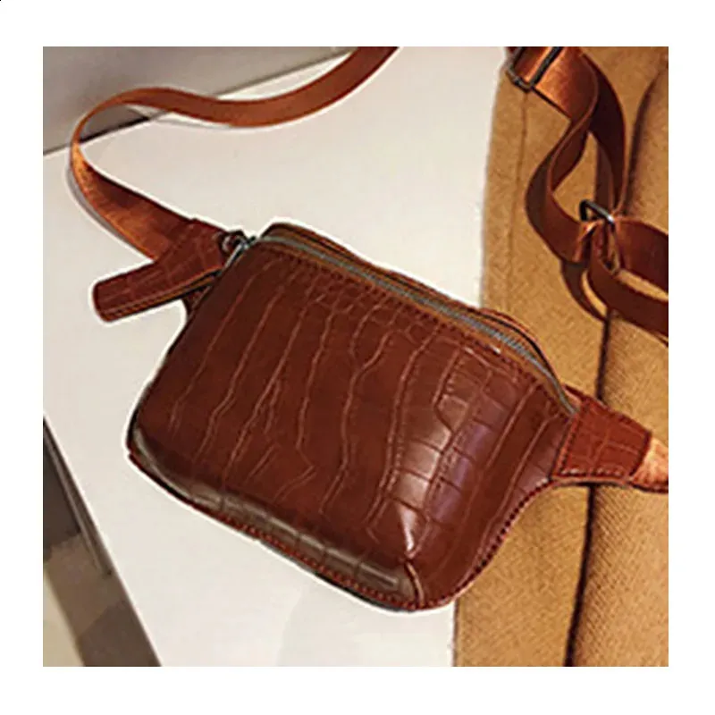 Leder Brusttasche Fanny Frauen Tasche Kleine Bum Taille Gürteltaschen Casual Phone Pack Mode Brieftasche c101 240829_voghion.com