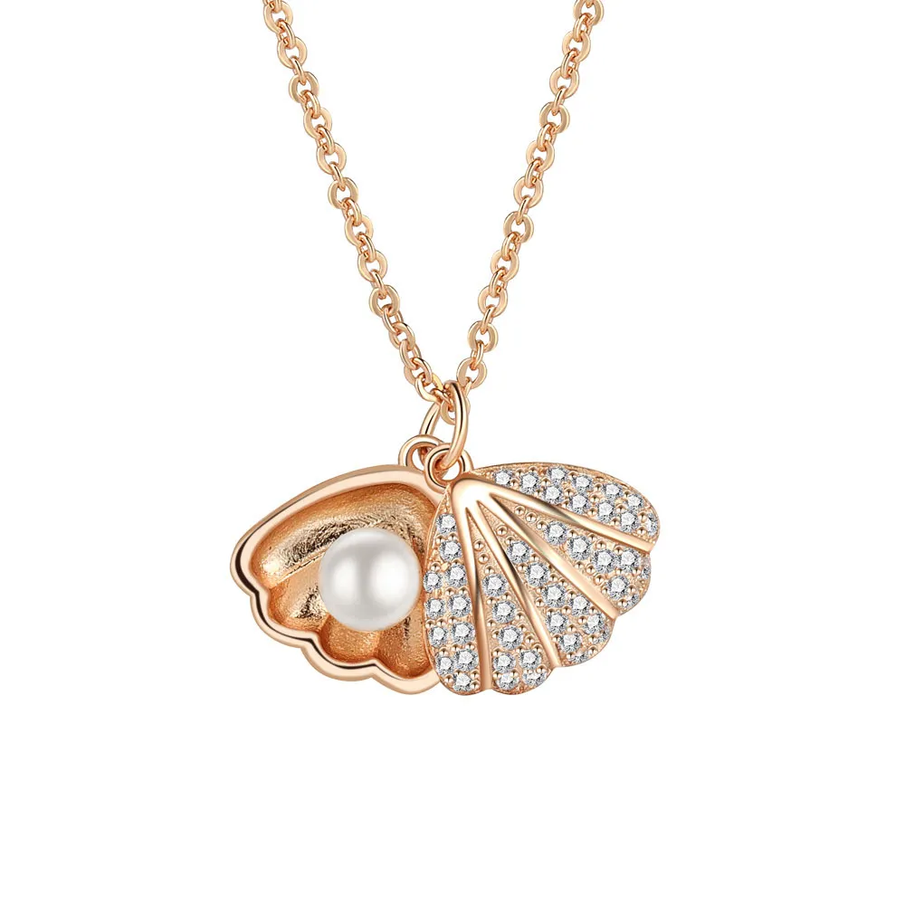 Pearl Shell Pendant Necklace Simple Temperament Jewelry_voghion.com