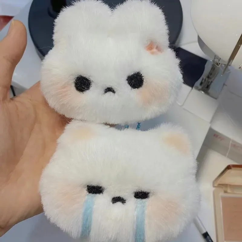 Portachiavi a forma di coniglio di peluche, dolce e carino, con ciondolo per borsa, accessorio per portachiavi da auto, per donne e coppie, stile kawaii._voghion.com