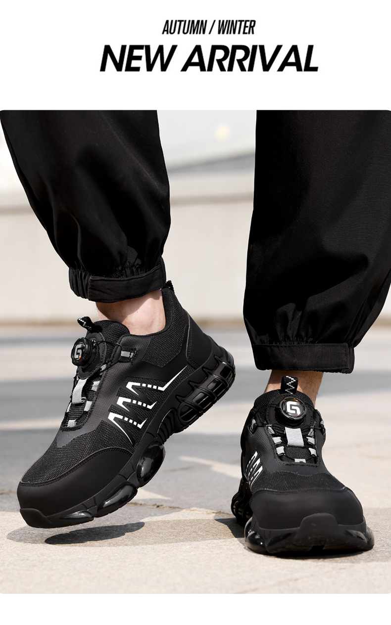 Scarpe antinfortunistiche GUYISA con punta in acciaio, scarpe da lavoro da uomo di alta qualità, leggere, alla moda e comode 5025bk_voghion.com