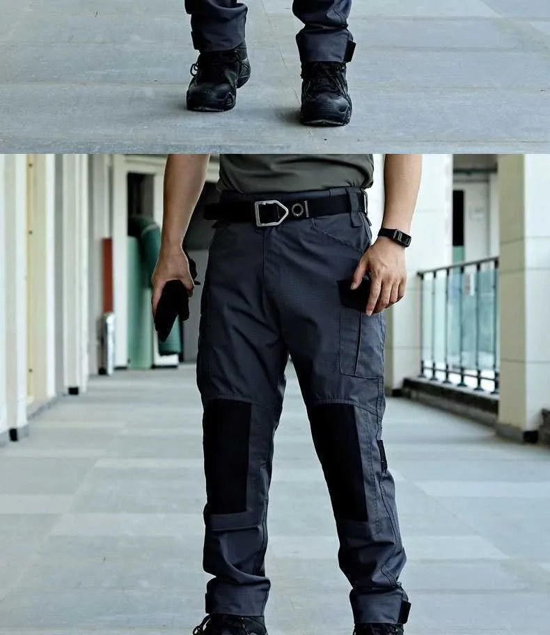 Militär Taktesch Cargo Männer Arméi Trainingshosen Multi-Täsch Verschleißbeständeg Waasserdicht Hosen Männer Wanderhosen Casual Hosen_voghion.com