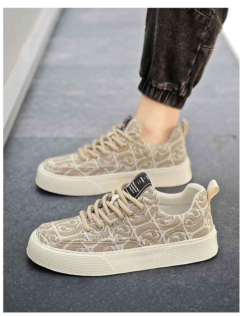 Canvas Zomer 2024 Nieuwe Niche Lage Top Bedrukte Board Heren Dikke Zool Sport Casual Mode Schoenen_voghion.com