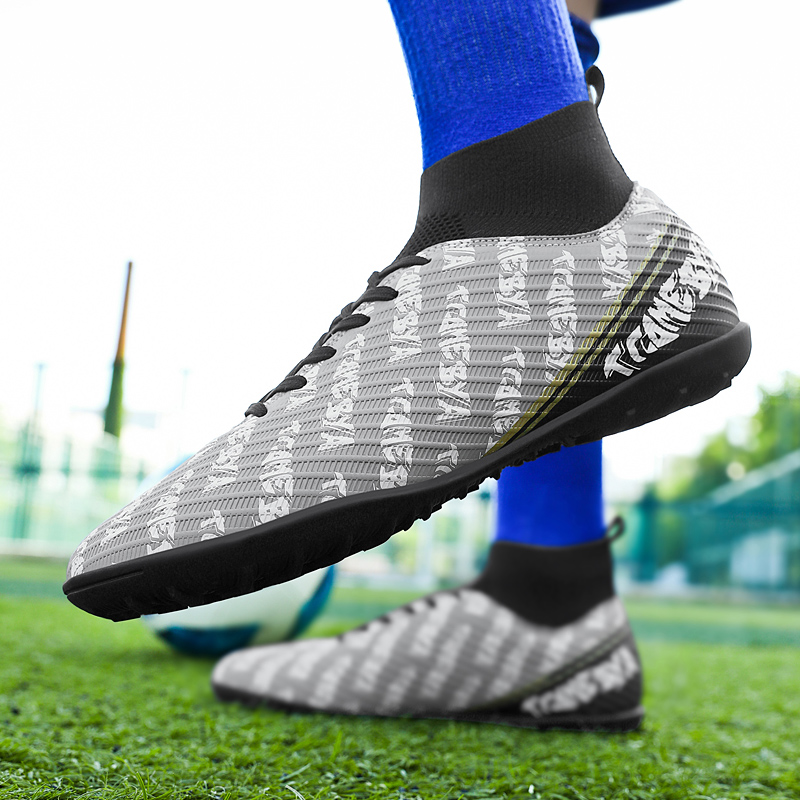 Männer Outdoor Hot Sale Ultraleicht Fussballschuhe High-Top FG/TF Professionell Laang Spikes Knöchel Unisex Komfort Fussball_voghion.com