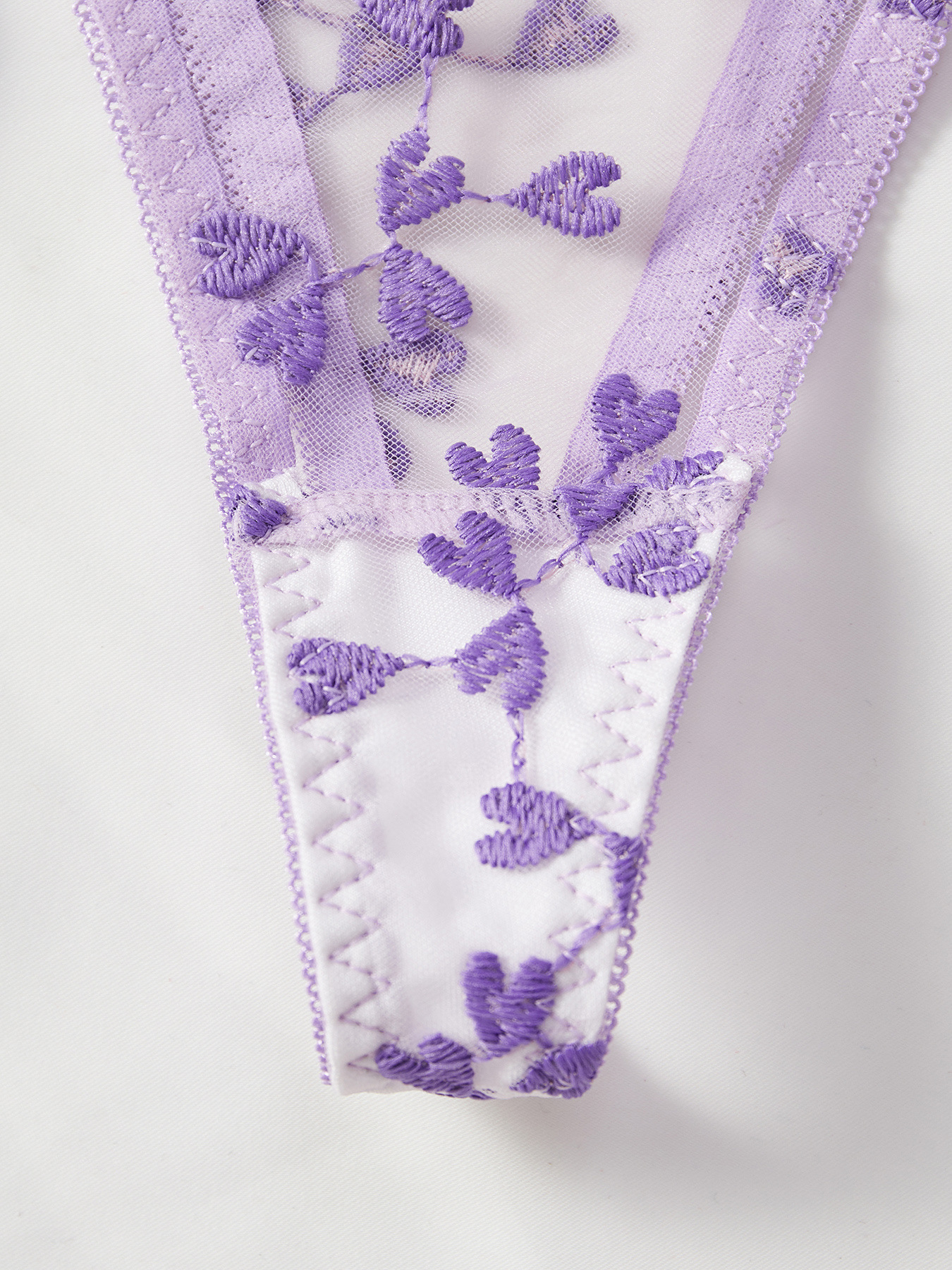 Kagano Cross Border European And American Hot Selling INS Style Romantic Love Embroidery Sexy Perspective Mesh With Steel Ring Underwear For Women_voghion.com