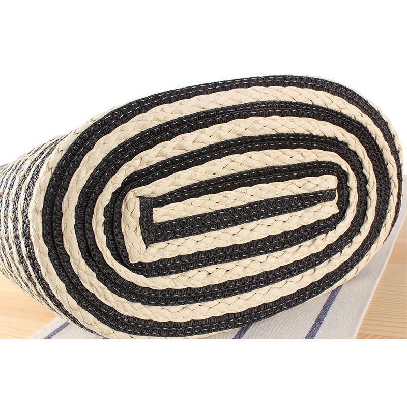 Freizeit Einfache Pendlertasche mit großer Kapazität Strandurlaub Papiergewebte Tasche Gestreifte Umhängetasche_voghion.com