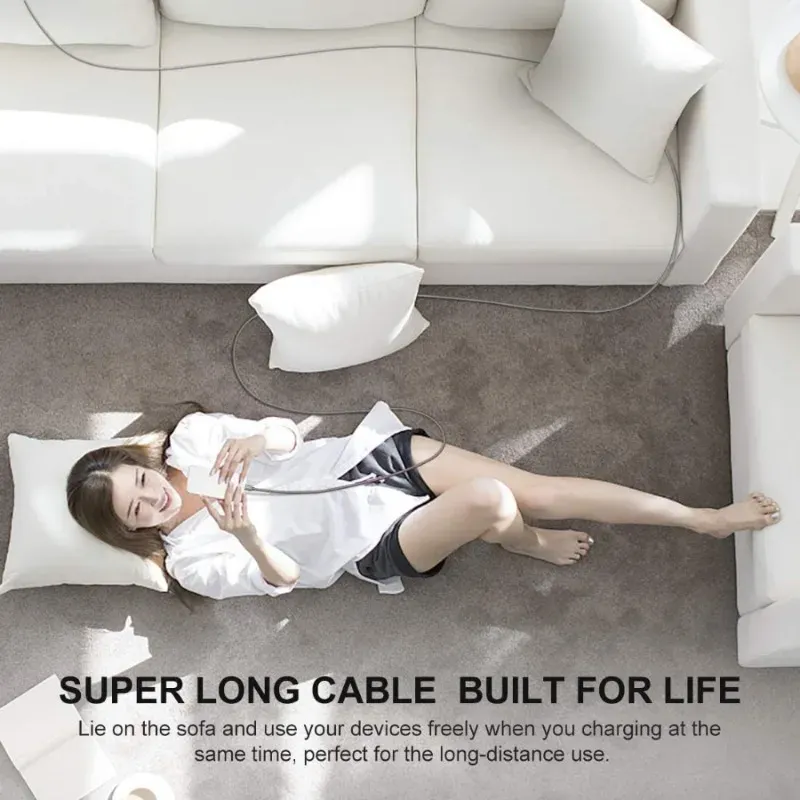 Câble de charge Super vers Type-C extra long de 3, 5, 8, 10 m, cordon de chargeur extensible pour téléphone portable Xiaomi Samsung Type-C_voghion.com