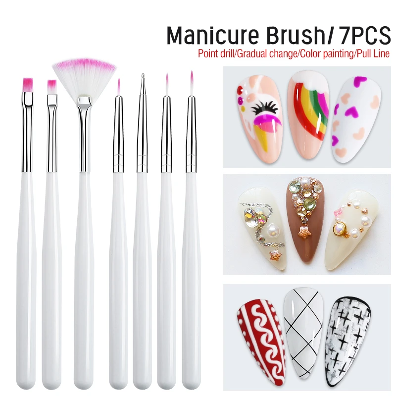 Arte Clavo 7/15PCS Plastic Handvat Nail Brush Set Gel Polish Schilderij Tekening Acryl Gel Nail Brush voor Nagels Art Manicure Gereedschap_voghion.com