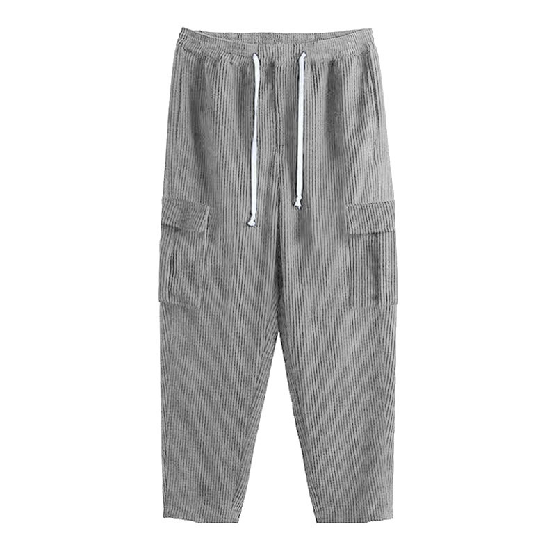 Independent Station American Corduroy Casual Pants Men's 2024 Spring Retro Loose Tooling Pockets Straight Pants Trousers_voghion.com