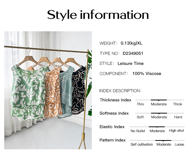 Traje de chaleco estampado de vacaciones de ocio para mujer_voghion.com