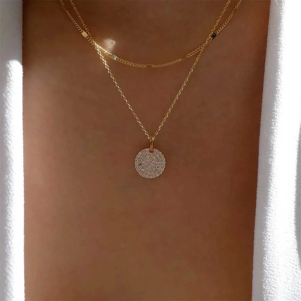 Colliers pendentifs Bls miroir en or en forme de cœur adapté aux femmes à la mode collier pendentif multicouche ensemble de bijoux_voghion.com