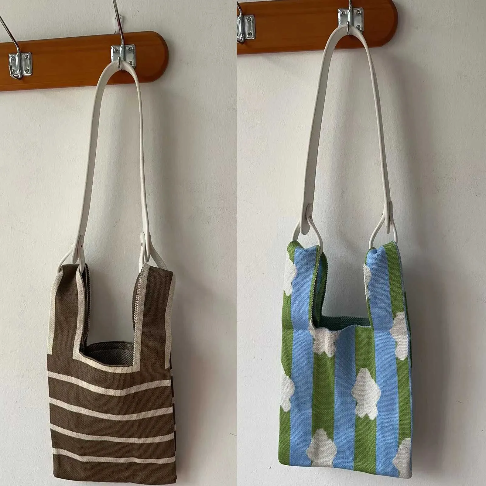 PU-Leder gestrickte Taschenverlängerung DIY schwarze und weiße Riemen Einkaufstasche Zubehör für Handtaschen Y241106_voghion.com