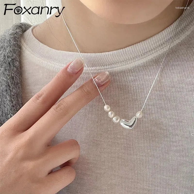 Catene Irregolare Amore Cuore Collana di Perle per Donne Ragazze Dolce Moda Semplice Elegante Catena Clavicola Anniversa_voghion.com