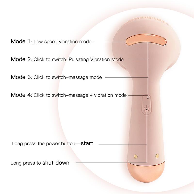 Perie facială masaj pentru piele perie electrică din silicon perie facială USB curățare impermeabil vibrații sonice instrument de îngrijire a frumuseții instrument_voghion.com