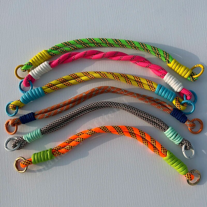 Lanyard corto classico alla moda semplice con cordino colorato misto con carta trasparente anti-smarrimento per iPhone Android Cellulare_voghion.com