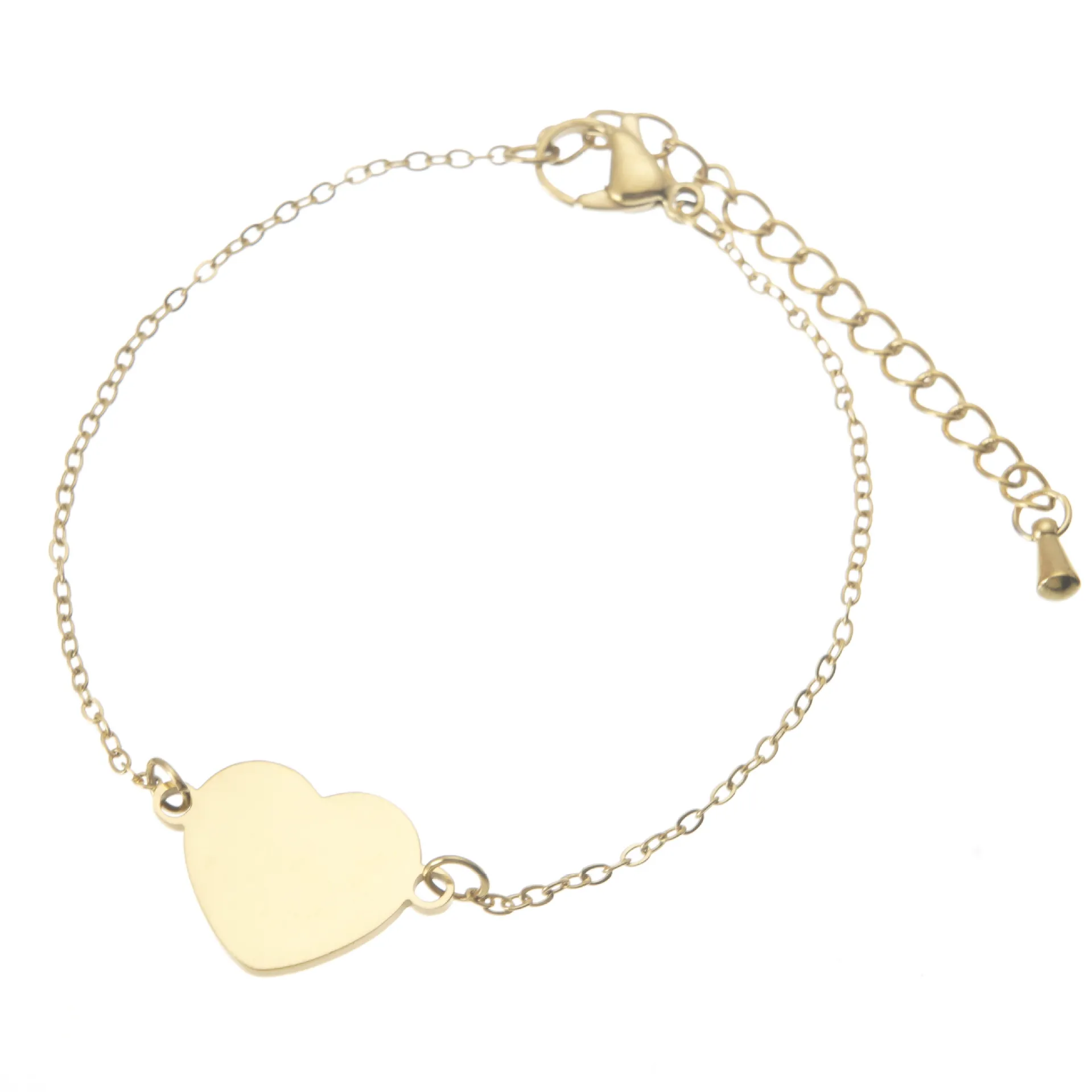 Pulseiras de charme Pulseira de coração personalizada personalizada para mulheres Pingentes de aço inoxidável Joias gravadas_voghion.com