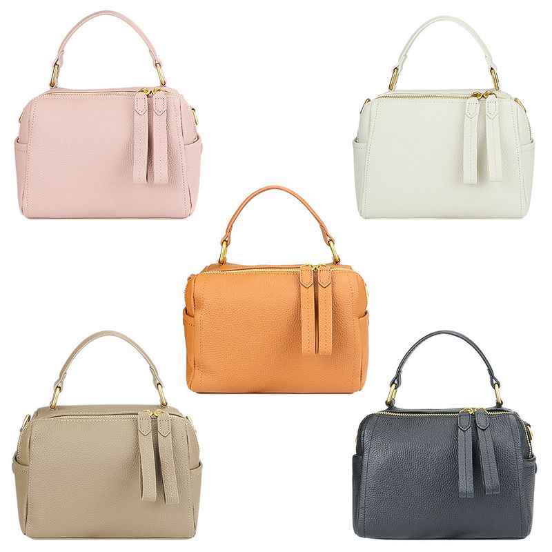 URBAN MASTER Handtasche echtem Leder in Volltonfarbe großem Fassungsvermögen, modische Umhängetasche aus weichem Leder,_voghion.com