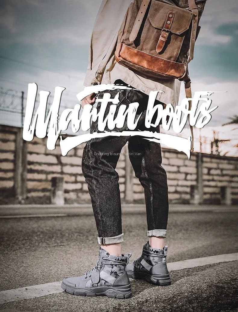 Herren High Top Wanderschuhe Bequeme Outdoor Desert Stiefel_voghion.com