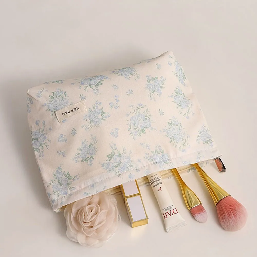 Trousse de rangement multifonction à imprimé floral, grande capacité, idéale pour le maquillage ou les voyages_voghion.com