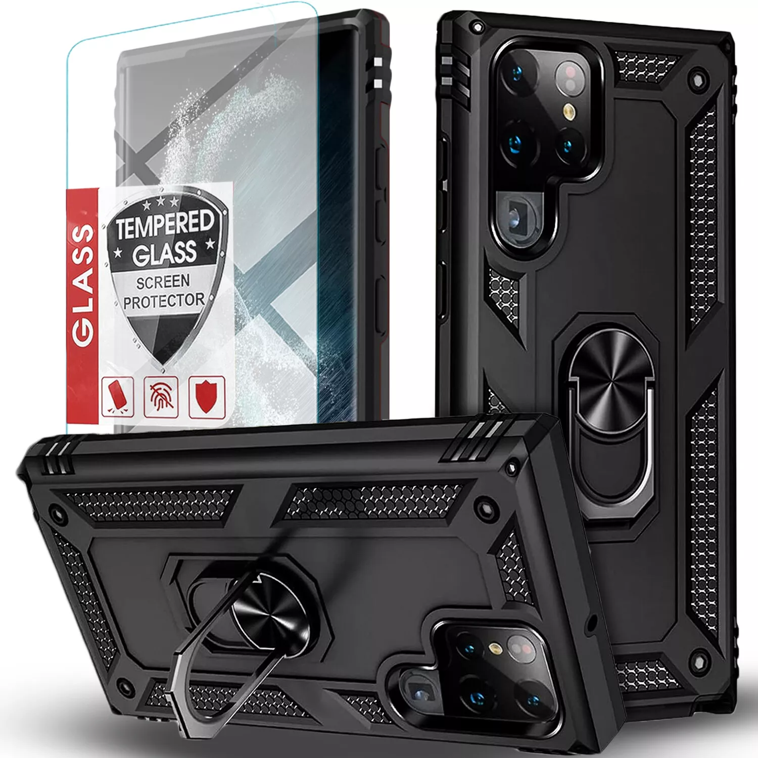 For Samsung Galaxy S25 Ultra S24 S23 S22 S21 FE Case Phone Cover + Screen Glass_voghion.com